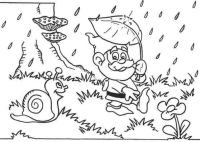 A coloring page of gnomes